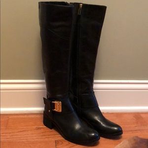 Vince Camuto black leather tall riding boots